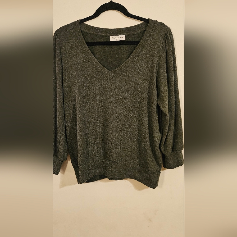 Michael Stars Dark Gray V-Neck Sweater